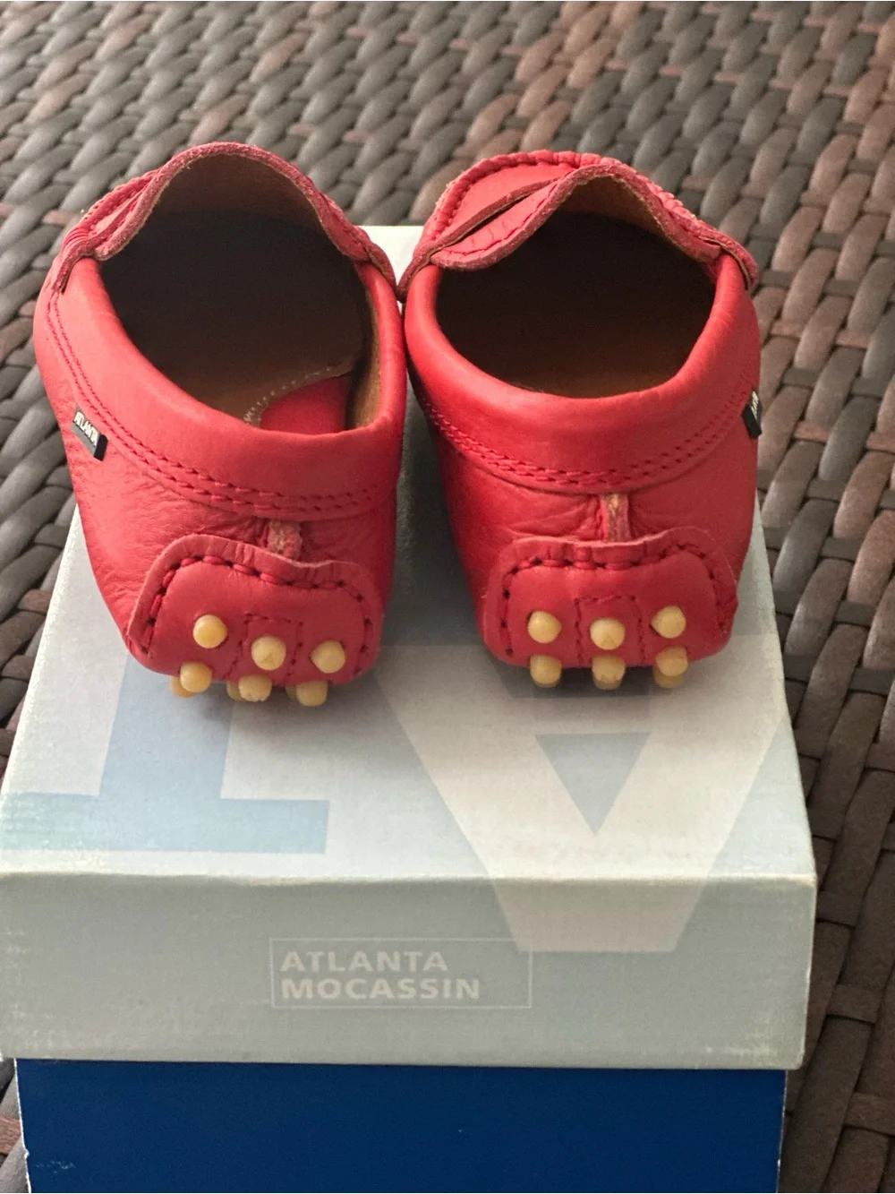Kids' Red Leather Moccasin Loafers